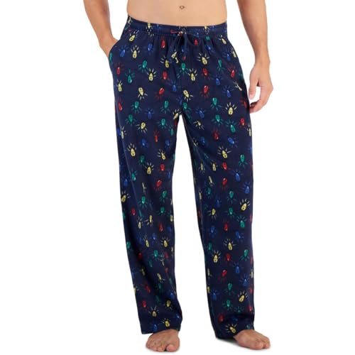 Club Room Mens Fleece Nightwear Pajama Bottoms Navy M, Lush Meadow