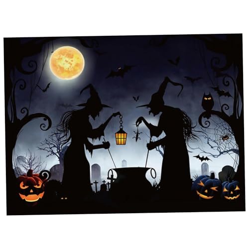 Fondo de Halloween de Brujas Espeluznantes para Fachadas Grandes 3