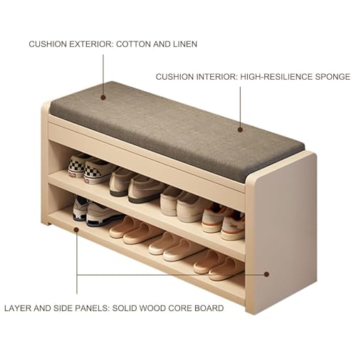 Banc à chaussures avec rangement d'entrée blanc pour optimiser les petits couloirs - 7