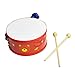 WFF Spielzeug Holz Feiertags-Party-Musikinstrument-Spielzeug Drum Kinder mit 2 Schlägel, Cartoon Schlaginstrument pädagogisches Spielzeug for Kinder 3+ Kinder (Color : Small-red)