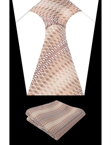Image of Alizeal Mens 3.15'' Gradient Novelty Pattern Tie Set with Pocket Square Casual Color Tie Set