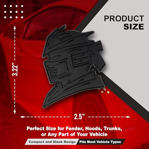 Image of Samurai Emblem, Custom 3D Car Badge - Universal Exterior Accessories for Car, Truck, SUV, Motorcycle (Set of 2) (Matte)
