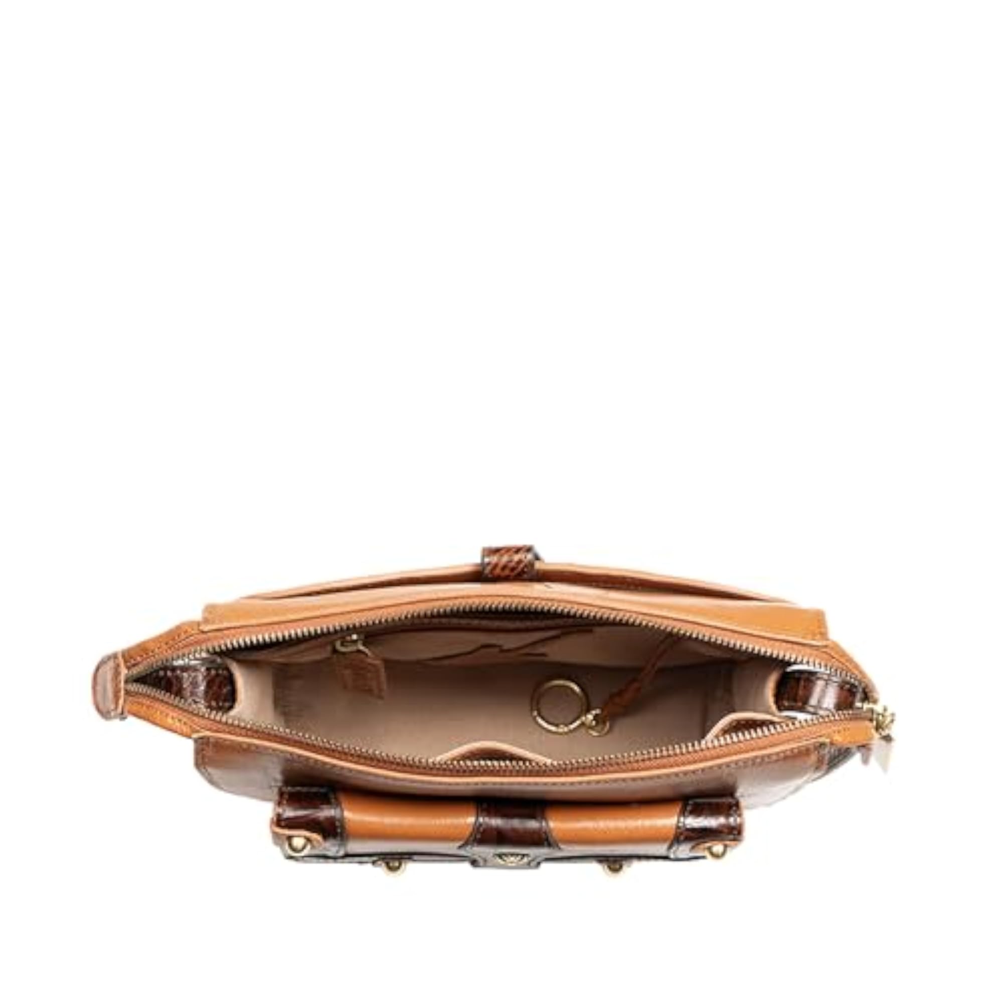 Genuine Leather Women's Sling Bag in Tangerine & Dark Brown