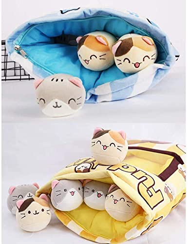 Ipeain Cat Plush Pillow Throw Pillow, Removable Kitten Stuffed Animal Doll Toy, Sofa Chair Decorative Pillow, Plush Cotton Stuffed Animals Pillow Gifts For Girls Kids (8 Cute Yellow Cat) #TOP7