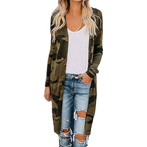 Xmiral Women's Camouflage Long Sleeve Coat Cover
