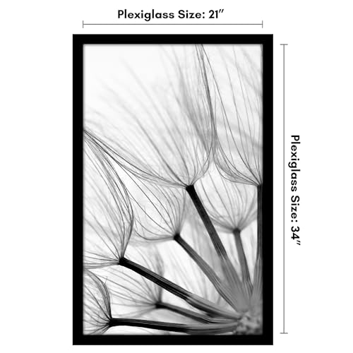 Americanflat 21x34 Picture Frame with Polished Plexiglass - Black Picture Frame - Wide Photo Frames Made of Engineered Wood for Vertical or Horizontal Wall Display - Epic Collection - Black