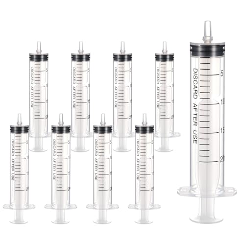 8Pcs Large Plastic Syringe Liquid Measuring Syringes without Needle Ink Syringe Multiple Uses for Pets Feeding Refilling Watering Dispense Epoxy Resin Craft Scientific Labs Feeding Oil Glue Applicator