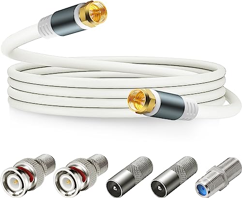Câble coaxial RG6 blanc de 4,8 m pour l'agencement discret de votre salon TV