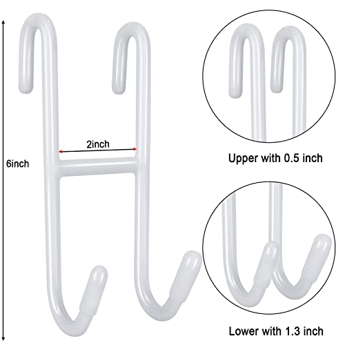 4 Pack Shower Door Hook,White Over The Glass Door Towel Hooks For Bathroom Frameless Glass Shower Door Heavy Duty Rubber Coated Rack Hook For Hanging Towels, Loofah, Squeegee, Robe, Bathing Suits #TOP6