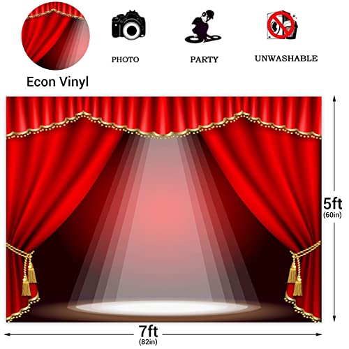 Fondo fotográfico 8x6ft rojo y dorado para estudio y teatro miniatura 3