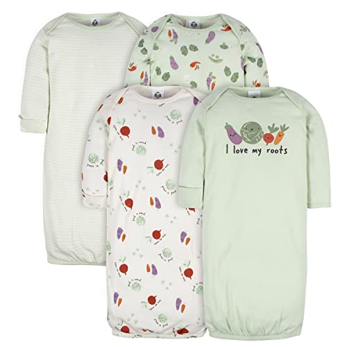 Image of Gerber Unisex Baby 4-Pack Sleeper Gown