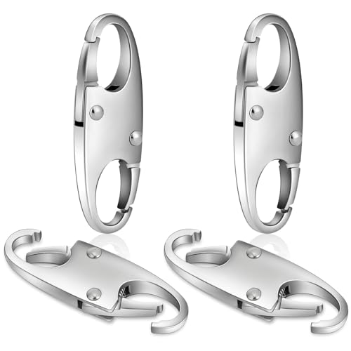 Anti Theft Zipper Clips 4Pcs Double Opening Small Carabiner Clips Elegant Zinc Alloy Zipper Pull Replacement Suitable for Travel,Commuting and Camping (Frost Silver)