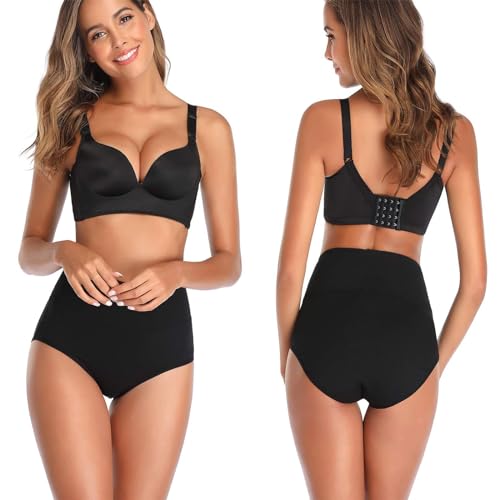 Women's High Waist Cotton Underwear Stretch Briefs Soft Comfy Ladies Panties MultiPack3