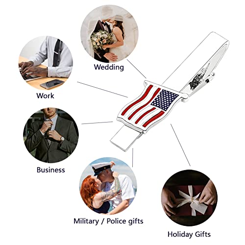 US Flag Tie Clip Clothing Accessories for Weddings, Busiess Meetings, Officers, Government Departments, Pilots, Soldiers, and Military Friends American Flag Tie Clip4