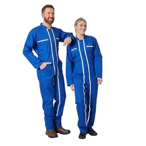 Combinaison agricole Homme Cote de Travail Homme Double Fermeture Poly Coton Bleu T7 : 58/60