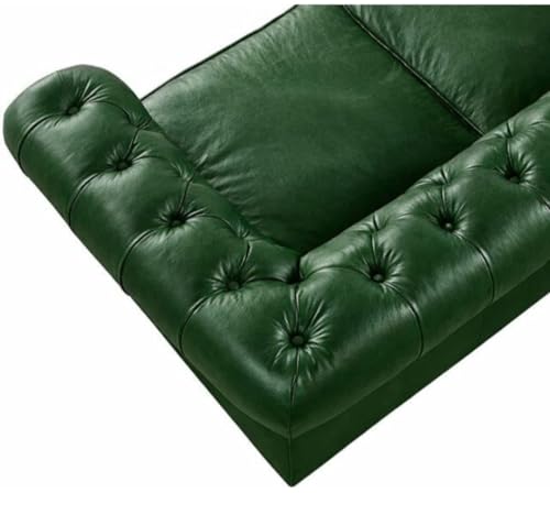 Image of Modern Classic Design Leatherette Luxury Chester Sofa Set with Button Tufted, 4Seater Sofa for Living Room Home, Office and Lobby (Green, 4 Seater Sofa)