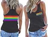 Pride LGBTQ Tank Top Women Love Heart Rainbow Flag Tshirt Lesbian Pride Top Sleeveless Graphic Vest Tee