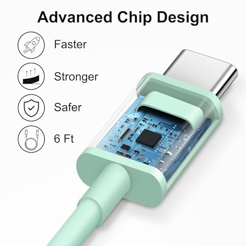 Image of iPhone 17 16 15 Charger Fast Charging 6FT - 20W USB C Charger Block with 6FT Type C to C Cable Compatible with iPhone 17 /17 Pro /17 Pro Max /Air /16 /16e /15, iPad Pro, iPad Air (Green)