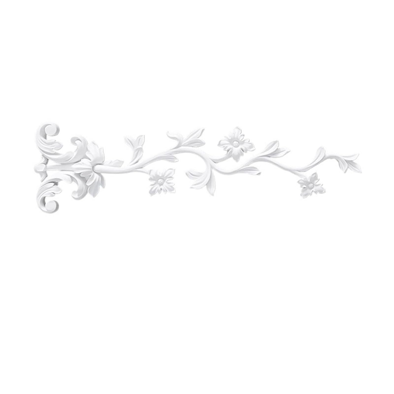 Decorative Appliques DIY Carved Onlay for Bed Door and Onlays for Furniture Cabinet Wardrobe Decoration(32.1x9.5x1.5cm)
