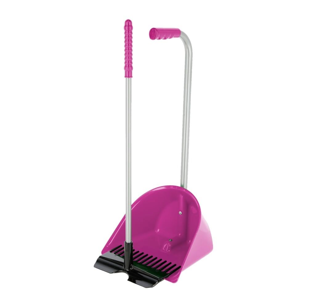 Kerbl Mistboy® Mini con rastrillo, Pala para estiércol, Rosa, plástico, 60 cm, niños, Agricultores, propietarios de Caballos, propietarios de Perros, irrompible, Resistente