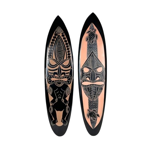 Things2Die4 Wall-Hanging Surfboard Set, Hand-Carved Wood, 39