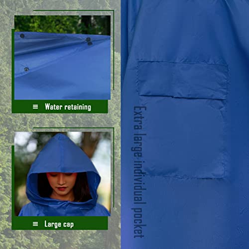 Waterproof Hooded Rain Poncho for Adults/Teens with Pockets for Outdoor Activities Raincoat Jacket4
