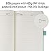 Qefuna Notebook Journal for Women,A5 Hardcover Leather Journaling Notebooks for Work,200 Pages Travel Journal for Women Men with Pen Holder and Ribbon,5.78
