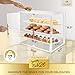 3 Tray Acrylic Bakery Display Case Countertop with Magnetic Rear Doors Access, Removable Trays & Gold Accents, Acrylic Pastry Display Case for Desserts, Cookies, Bread & Baked Goods (21