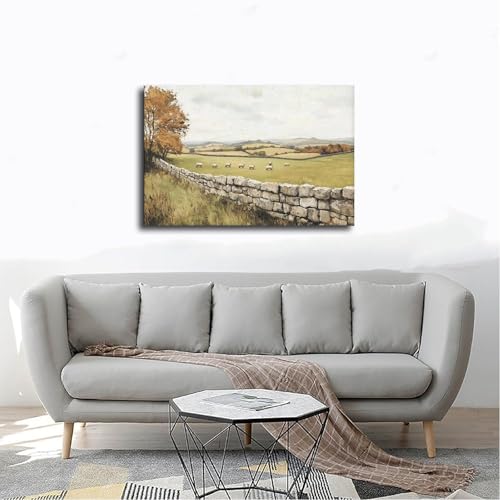 Poster mouton champ 50x75 cm décoration murale de salon