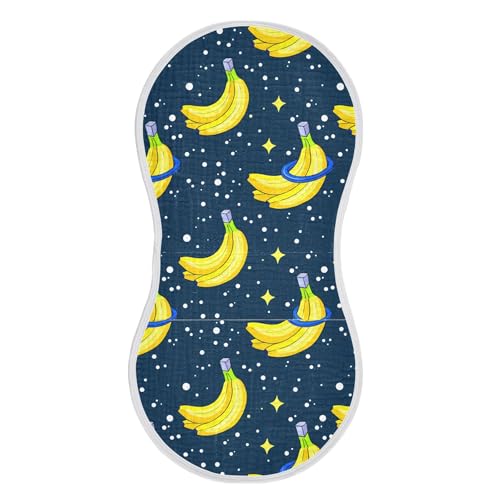 xigua Yellow Bananas Muslin Baby Burp Cloths Set of 2, Super Soft & Absorbent Burping Rags, Cotton Burp Clothes Shower Gift for Newborn, Baby Girls and Boys
