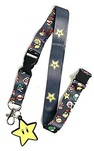 Cordão Super Mario Bros Star Power Up dupla face