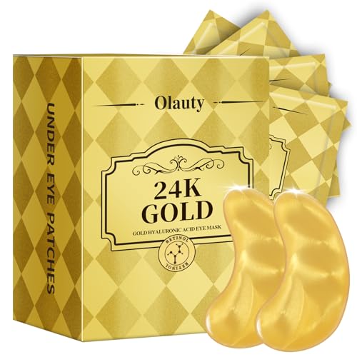 24k Golden Glow Under Eye Patches (30 Pairs Eye Gels), Collagen Eye Masks for Dark Circles and Puffiness, Bags, Relieves Pressure and Reduces Wrinkles, Refreshes Your Skin, Beauty & Personal Care