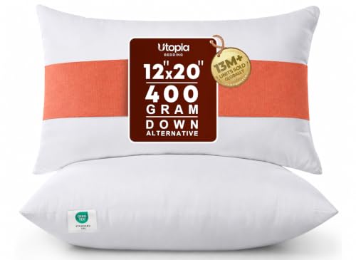 Image of Utopia Bedding 12x20 Pillow Inserts, White Throw Pillows for Couch, 2 Pack