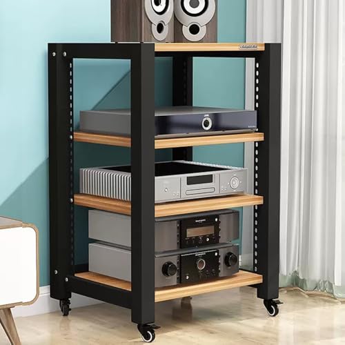 Soporte para medios audiovisuales y estante Hi-Fi con ruedas para componentes
