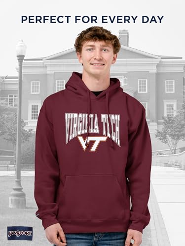 Image of JanSport NCAA Officially Licensed Rival Hoodie, Long Sleeve Unisex Sweatshirt, Cotton-Polyester Blend, Double-Layered Hood
