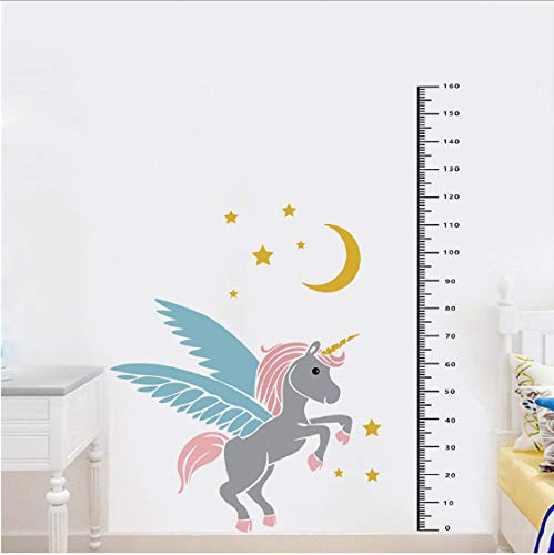 Medidor Regla Habitación para niños Dibujos animados Unicornio Pegatinas de pared Niños Decoración de pared Decoración de la casa Etiqueta engomada del telémetro Etiqueta de crecimiento 160 * 92 cm