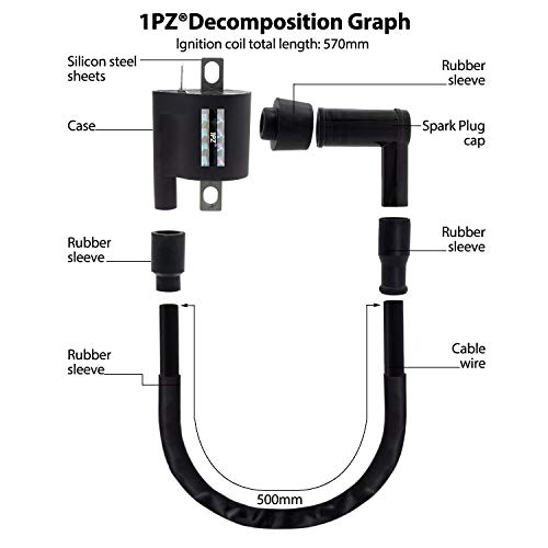 1Pz P80-Cw1 Ignition Coil Spark Plug Wire Replacement For Yamaha Y-Zinger Pw50 Pw 50 Pw80 Pw 80 1981-2021 #TOP4