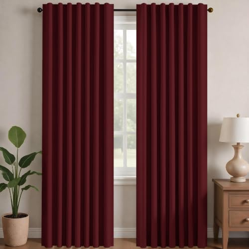Deconovo Blackout Curtains for Bedroom, Living Room 84 Inch Long 2 Panels