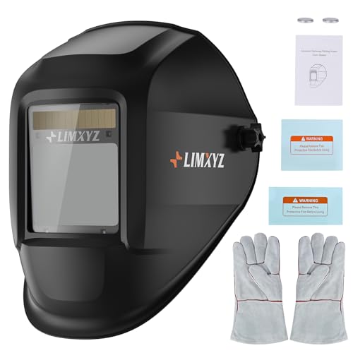Image of Welding Helmet Auto Darkening,Large Viewing 3.94 * 3.15" True Color Welding Hood With 4 Arc Sensors Solar Powered,Wide Shade 5-9/9-13 for TIG, MIG, MAG With Welding gloves (L-001)