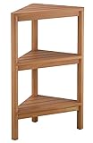 TEAK VALLEY Fully Assembled Teak Corner Bath Shower Storage Stand, Corner Shelves, Shower Caddy 26.5'