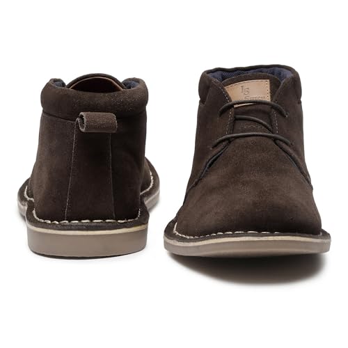 Image of LOUIS STITCH Chukka Boots For Men| Suede Leather Boots for Men| High Ankle Casual Boot | Casual Office & Trekking Shoes | Hiking Boots for Men | Stitch Down Desert Boots | Size-UK12 Brown [LSSDSUCKCUBB ]