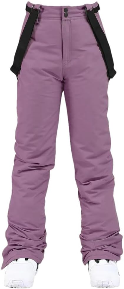 Men Women Winter Thick Warm Skiing Pants Windproof Waterproof Suspender Trousers Snow Snowboard Pants