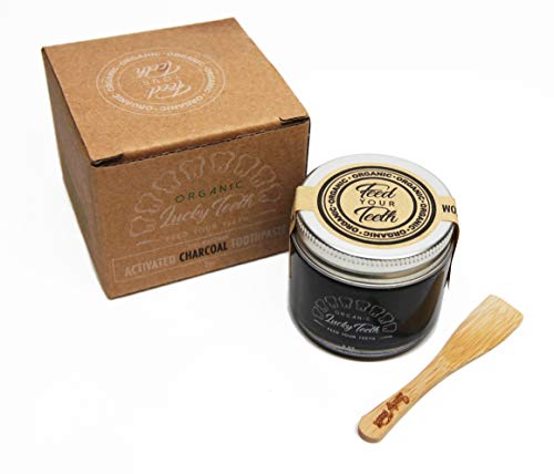 Zero Waste Glass Jar Charcoal Toothpaste Xtra Whitening Toothpaste - By Lucky Teeth - All Natural, Organic, Remineralizing And Fortifying (2 Oz Glass) #TOP2