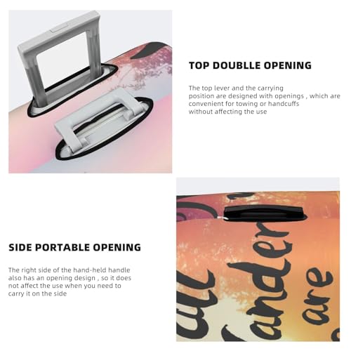 Not All Who Wander Are Lost Print Luggage Cover For Suitcase,Washable Elastic Travel Suitcase Protector With Zipper Closure And Bottom Buckle – Fits 18-32" Luggage-Large3