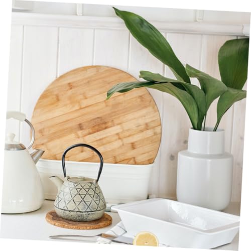 Dessous de verre bois avec support de rangement rond antidérapant - 5