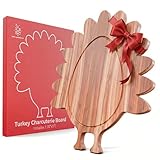 New – Turkey Charcuterie Board – Acacia Wood Turkey Shaped Cutting Board (15x13in) Thanksgiving Serving Tray, Fall Cheese Board, Autumn Platter, Wooden Serveware & Thanksgiving Kitchen Decor Gift
