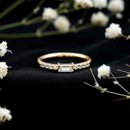 Certified Moissanite Diamond Promise Ring for Women, D- Vs1 Quality, Moissanite Stackable Ring (With Jewelry Box)3