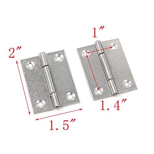 My Mironey 2" 20Pcs Stainless Steel Hinge Home Furniture Hardware Door Folding Butt Hinges Silver Tone #TOP1