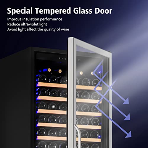 Image of Velivi Wine Cooler Refrigerator, 179 Bottle Capacity, Professional Wine Fridge with Compressor, Quiet Operation, Elegant Design