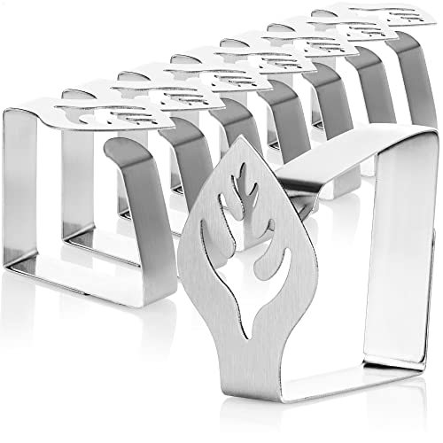 com-four® 8X Pinces à Nappe Premium en Acier Inoxydable - Supports à Tissus pour Linge de Table - Pinces de Table pour l'intérieur et l'extérieur - Clips...
